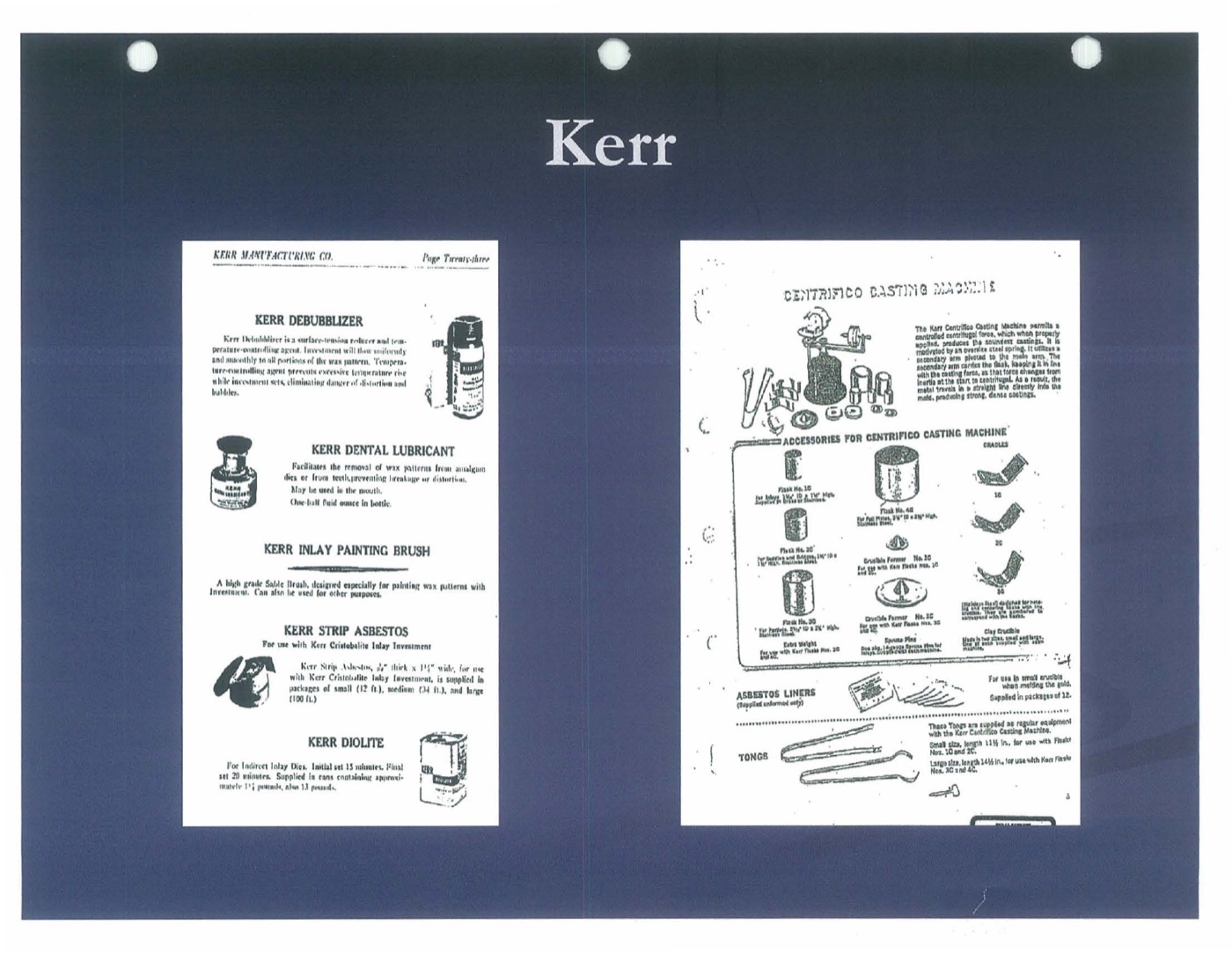 Dental and jewelry asbestos products