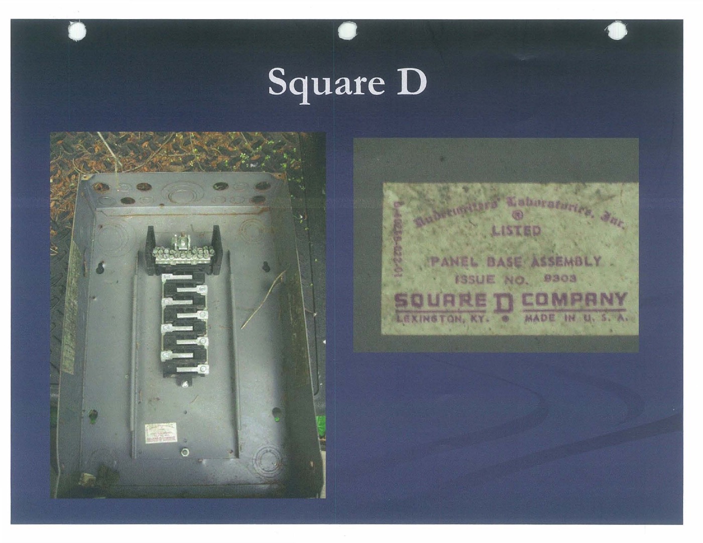 Square D panel assembly