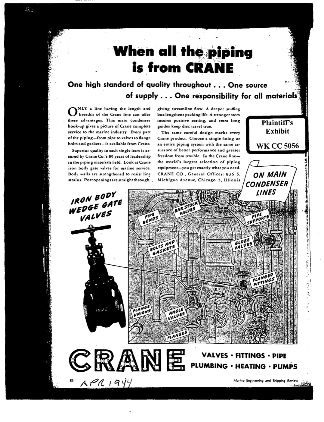Crane Co. valves catalog